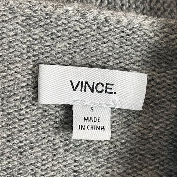 Vince Womens Small Gray Open Front Waterfall Cardigan Wool Cashmere Sweater - Picture 3 of 10